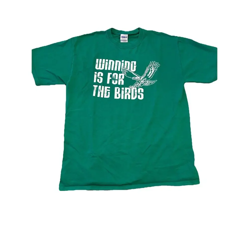VTG PHILADELPHIA EAGLES T Shirt L “ Winning Is For Birds” Kelly Green Old NFL - Picture 10 of 10